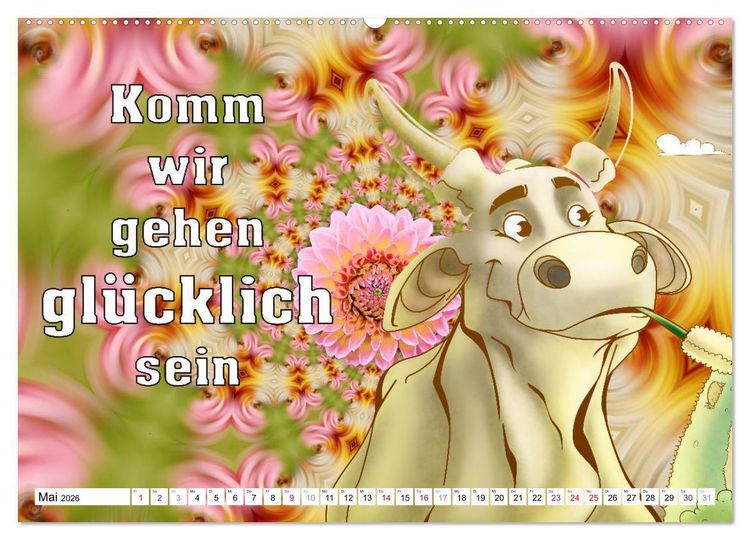 Produktbild: Spruchkalender - frech und bunt (Wandkalender 2026 DIN A2 quer), CALVENDO Monatskalender