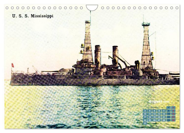 Produktbild: Fregatten, Kreuzer, Panzerschiffe &ndash; historische Karten von Kriegsschiffen (Wandkalender 2026 DIN A4 quer), CALVENDO Monatskalender