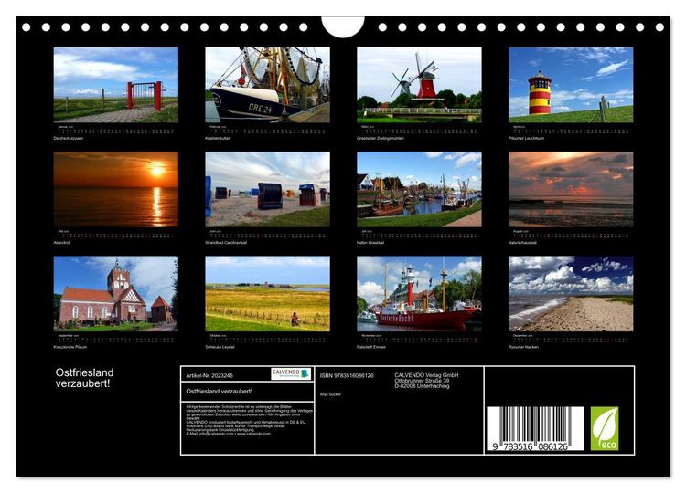 Produktbild: Ostfriesland verzaubert! (Wandkalender 2026 DIN A4 quer), CALVENDO Monatskalender