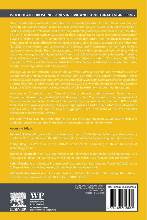 Produktbild: Advances in Construction and Demolition Waste Recycling