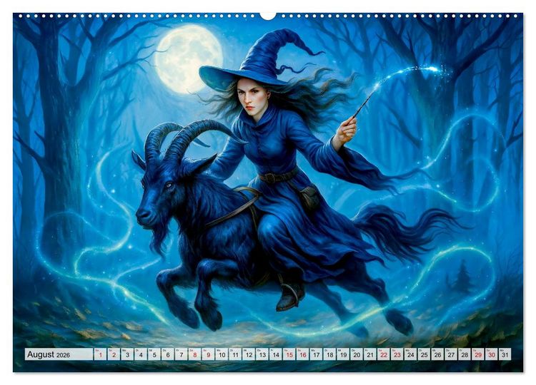 Produktbild: Mystische Hexen - Magische Frauen und finstere N&auml;chte (Wandkalender 2026 DIN A2 quer), CALVENDO Monatskalender
