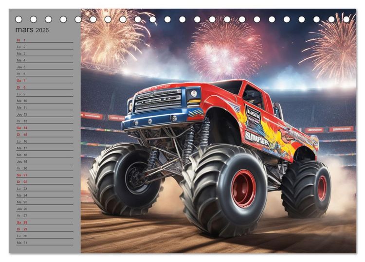 Produktbild: Monster trucks La confrontation ultime (Calendrier de bureau 2026 DIN A5 vertical), CALVENDO calendrier mensuel