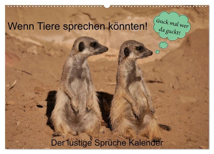 Produktbild: Wenn Tiere sprechen k&ouml;nnten! Der lustige Spr&uuml;che Kalender (Wandkalender 2026 DIN A2 quer), CALVENDO Monatskalender