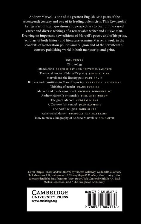 Produktbild: The Cambridge Companion to Andrew Marvell
