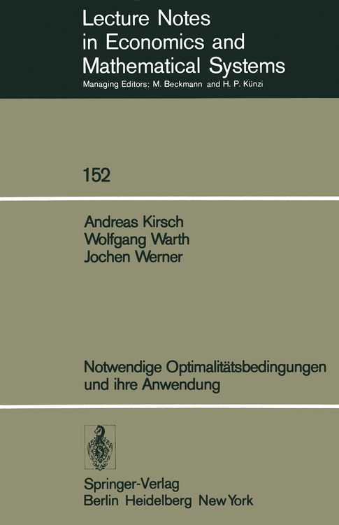 Produktbild: Notwendige Optimalit&auml;tsbedingungen und ihre Anwendung