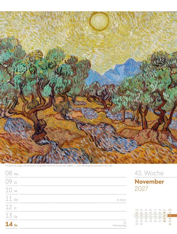 Produktbild: Kunstwelt Wochenplaner Kalender 2027 | Impressionismus und Klassische Moderne