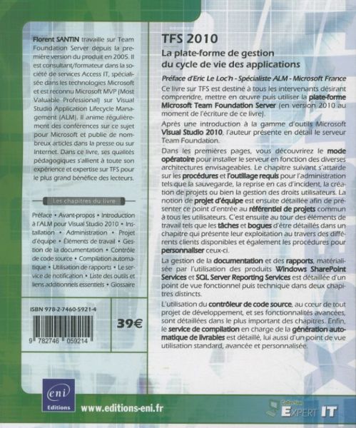 Produktbild: TFS 2010 - La plate-forme de gestion du cycle de vie des applications
