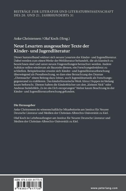 Produktbild: Neue Lesarten ausgesuchter Texte der Kinder- und Jugendliteratur