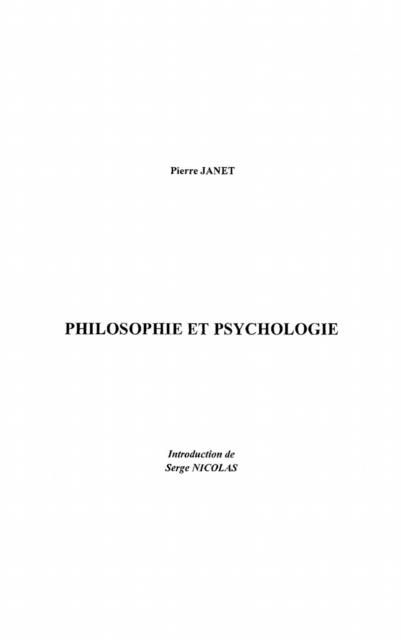 Produktbild: Philosophie et psychologie