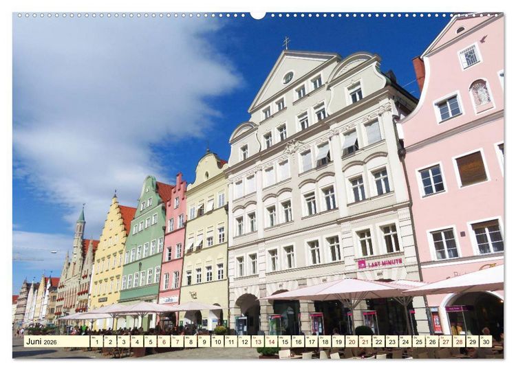 Produktbild: Unterwegs in Landshut (hochwertiger Premium Wandkalender 2026 DIN A2 quer), Kunstdruck in Hochglanz