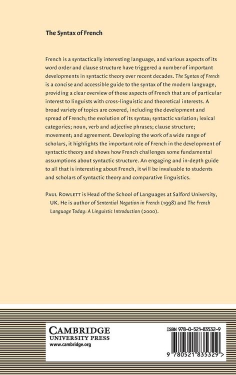 Produktbild: The Syntax of French