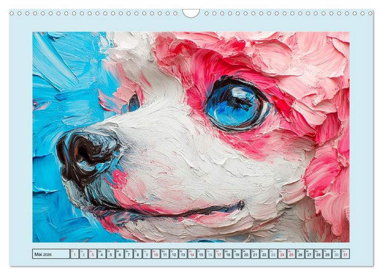 Produktbild: Hunde Paintings. Moderne Portraits in &Ouml;loptik (Wandkalender 2026 DIN A3 quer), CALVENDO Monatskalender
