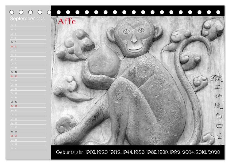 Produktbild: Das Chinesische Horoskop / Geburtstagskalender (Tischkalender 2026 DIN A5 quer), CALVENDO Monatskalender