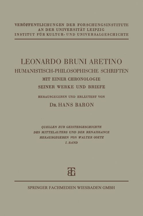 Produktbild: Leonardo Bruni Aretino. Humanistisch-philosophische Schriften