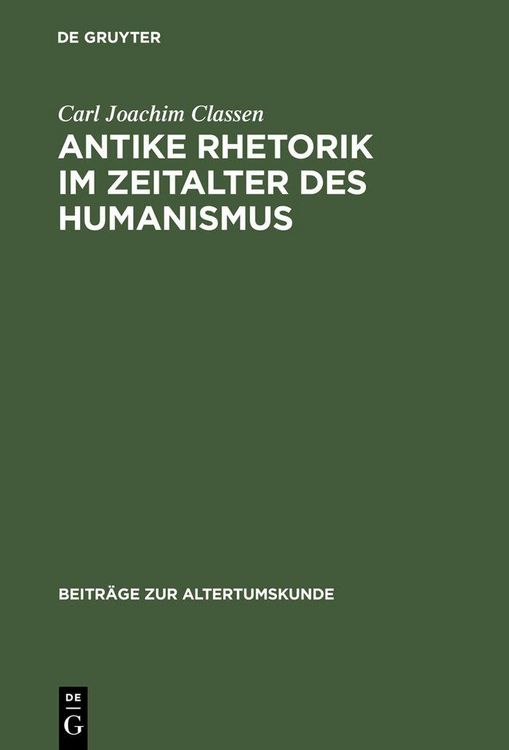 Produktbild: Antike Rhetorik im Zeitalter des Humanismus