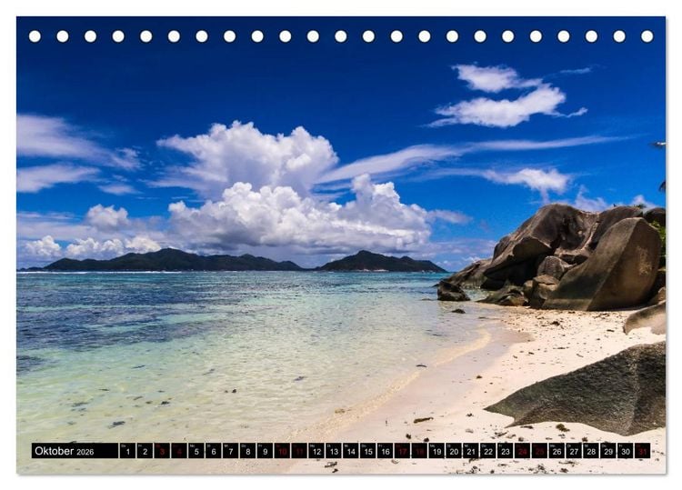Produktbild: Trauminseln Seychellen (Tischkalender 2026 DIN A5 quer), CALVENDO Monatskalender