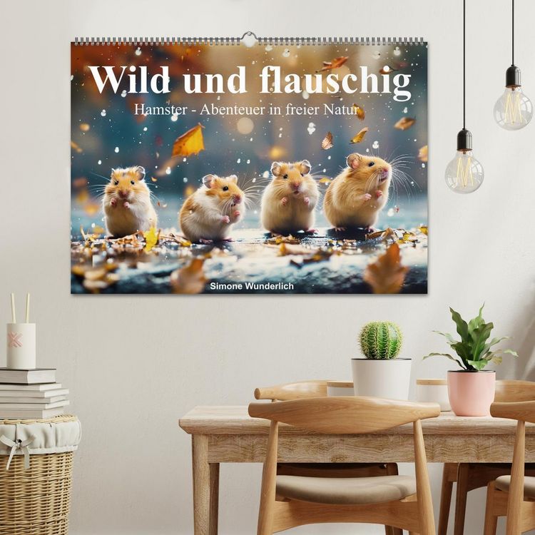 Produktbild: Wild und flauschig - Hamster - Abenteuer in freier Natur (Wandkalender 2026 DIN A2 quer), CALVENDO Monatskalender