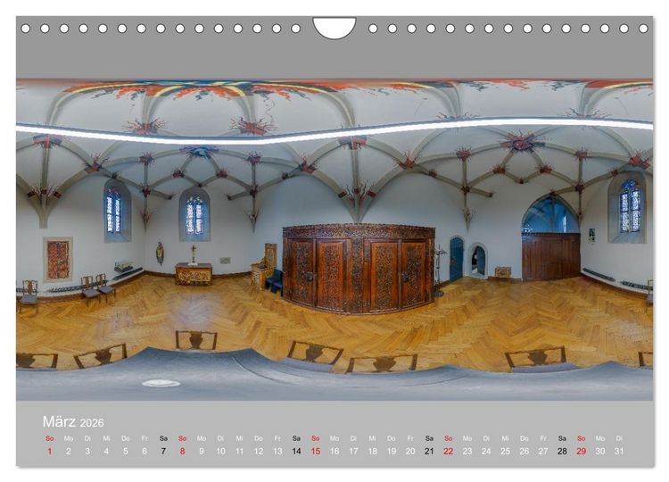 Produktbild: Backnang - Panoramablicke in die Stiftskirche (Wandkalender 2026 DIN A4 quer), CALVENDO Monatskalender