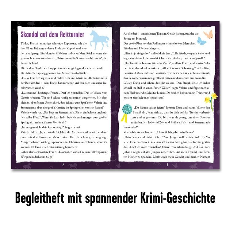 Produktbild: Krimipuzzle Die drei !!! Skandal auf dem Reitturnier