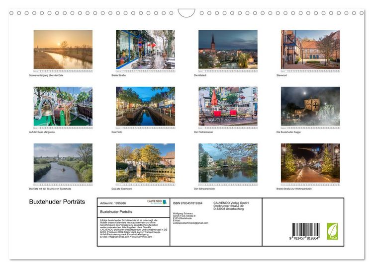Produktbild: Buxtehuder Portr&auml;ts (Wandkalender 2026 DIN A3 quer), CALVENDO Monatskalender