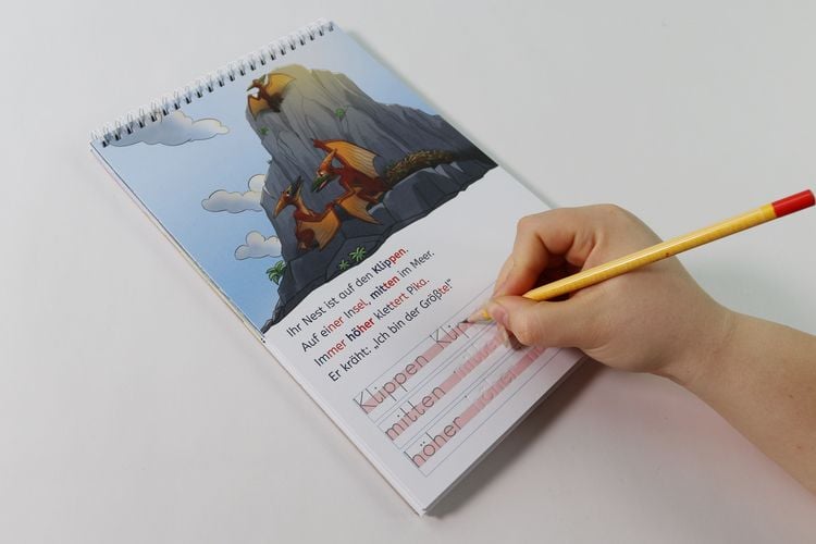 Produktbild: Lesel&ouml;wen - Lesen und schreiben lernen mit Spurrillen - Abenteuer im Land der Dinos