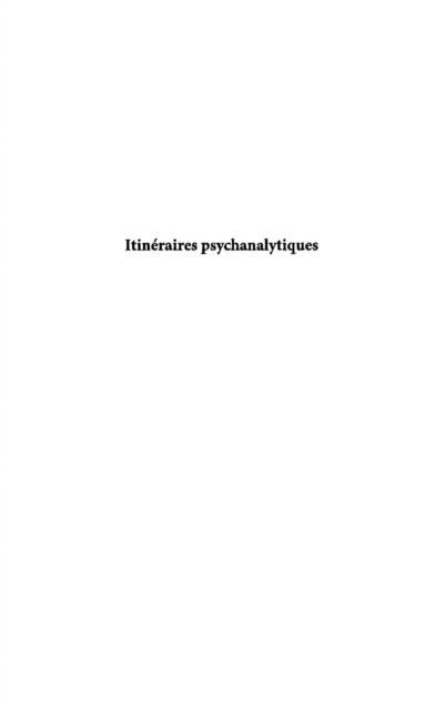 Produktbild: Itineraires psychanalytiques