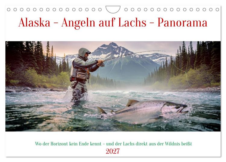 Produktbild: Alaska - Angeln auf Lachs - Panorama (Wandkalender 2027 DIN A4 quer), CALVENDO Monatskalender