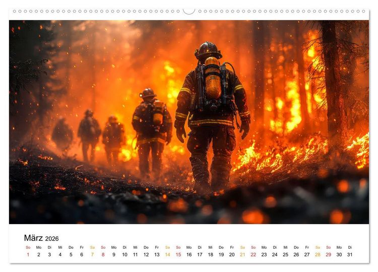 Produktbild: Firefighters - wenn die Erde brennt (hochwertiger Premium Wandkalender 2026 DIN A2 quer), Kunstdruck in Hochglanz