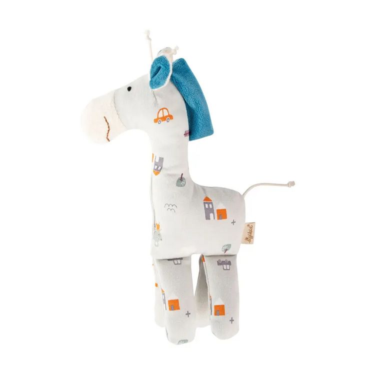 Produktbild: Sigikid 39979 - Greifling Giraffe, sigibaby, beige/blau, Baumwolle, 23 cm