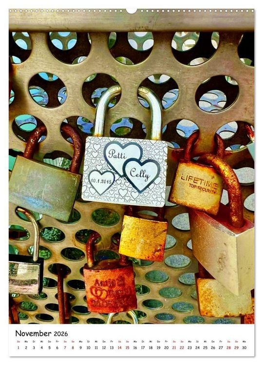 Produktbild: Unverg&auml;ngliche Liebe - Liebesschl&ouml;sser romantische Symbolik f&uuml;r die ewige Liebe (hochwertiger Premium Wandkalender 2026 DIN A2 hoch), Kunstdruck in Hochglanz