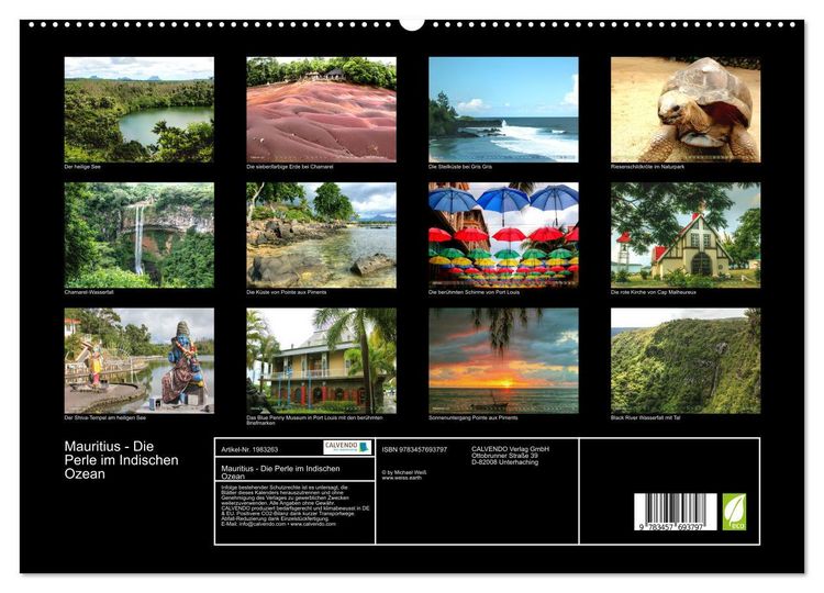 Produktbild: Mauritius - Die Perle im Indischen Ozean (hochwertiger Premium Wandkalender 2026 DIN A2 quer), Kunstdruck in Hochglanz