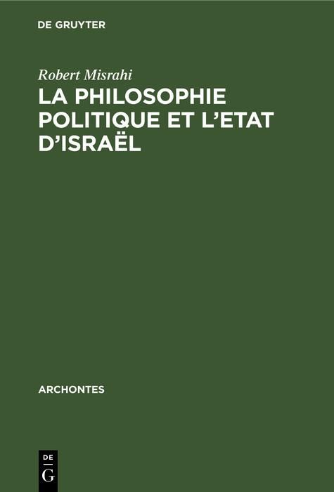 Produktbild: La philosophie politique et l'Etat d'Isra&euml;l