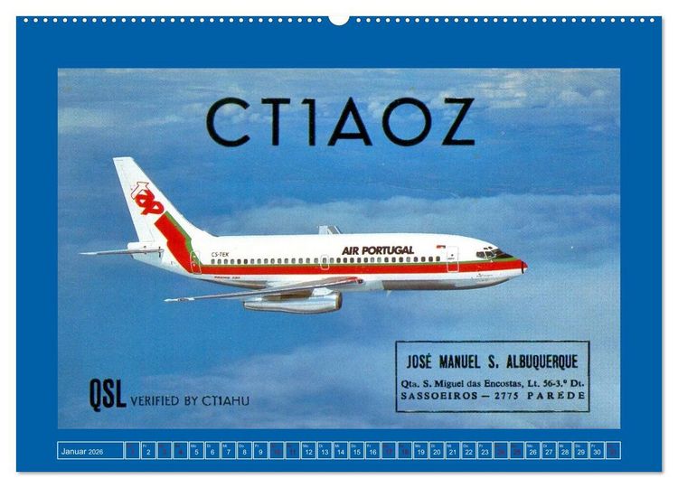 Produktbild: &Uuml;ber den Wolken - Flugzeuge des 20. Jahrhunderts auf Amateurfunkkarten (Wandkalender 2026 DIN A2 quer), CALVENDO Monatskalender