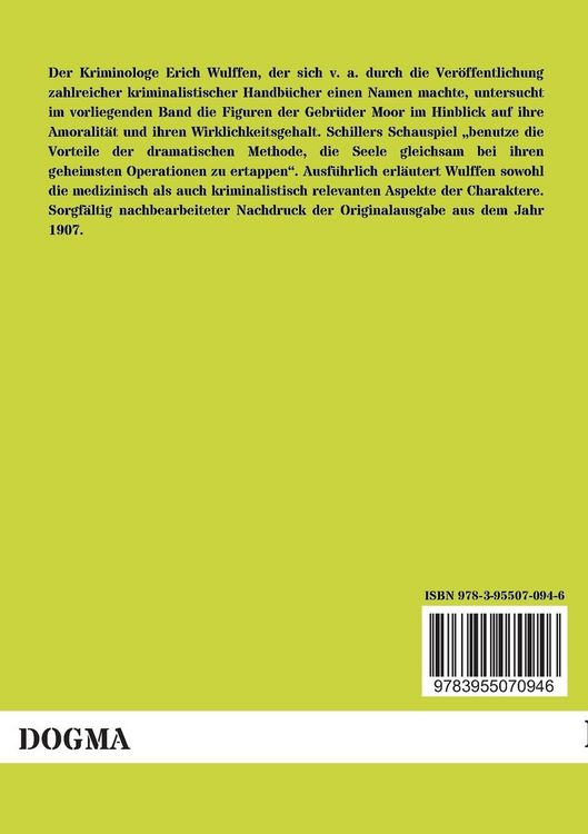 Produktbild: Kriminalpsychologie und Psychopathologie in Schillers R&auml;ubern