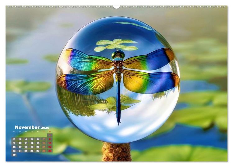 Produktbild: Libellen in einer Glaskugel (hochwertiger Premium Wandkalender 2026 DIN A2 quer), Kunstdruck in Hochglanz