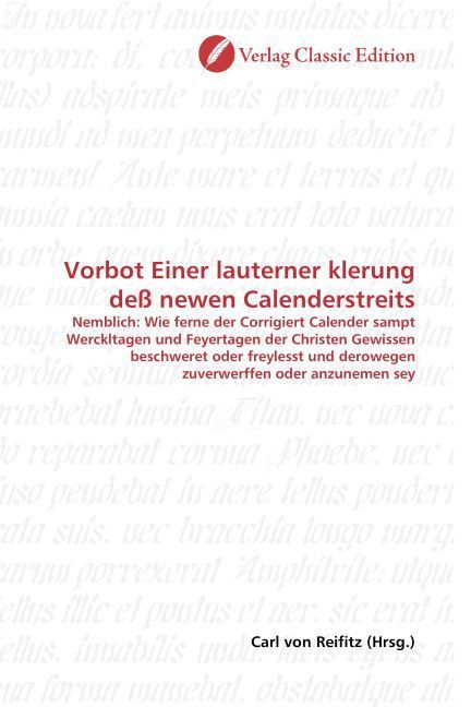 Produktbild: Vorbot Einer lauterner klerung de&szlig; newen Calenderstreits