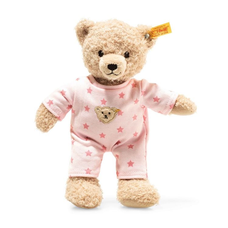Produktbild: Steiff 241659 - Teddyb&auml;r M&auml;dchen Baby mit Schlafanzug, beige/rosa, 25 cm