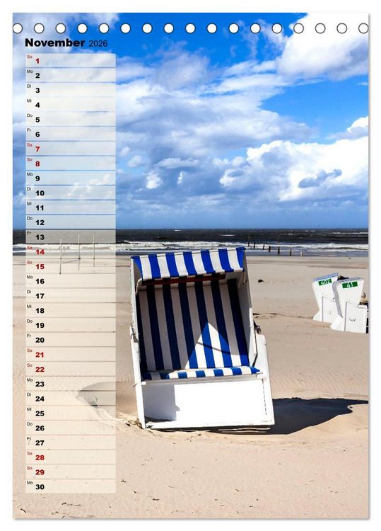 Produktbild: An der See Geburtstagsplaner (Tischkalender 2026 DIN A5 hoch), CALVENDO Monatskalender