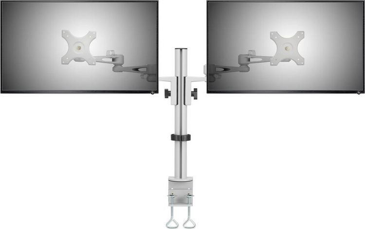 Produktbild: SpeaKa Professional Monitor-Tischhalterung SP-5986112 2 Display(s) 33,0cm (13\") - 68,6cm (27\") Grau H&ouml;henverstellbar, Neigbar