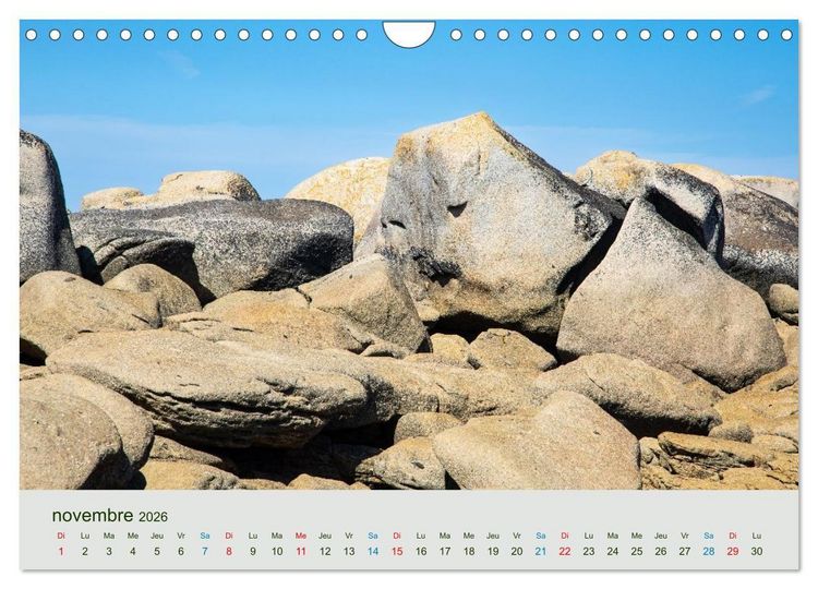 Produktbild: T&ecirc;tes de pierre sur les c&ocirc;tes de Bretagne (Calendrier mural 2026 DIN A4 vertical), CALVENDO calendrier mensuel