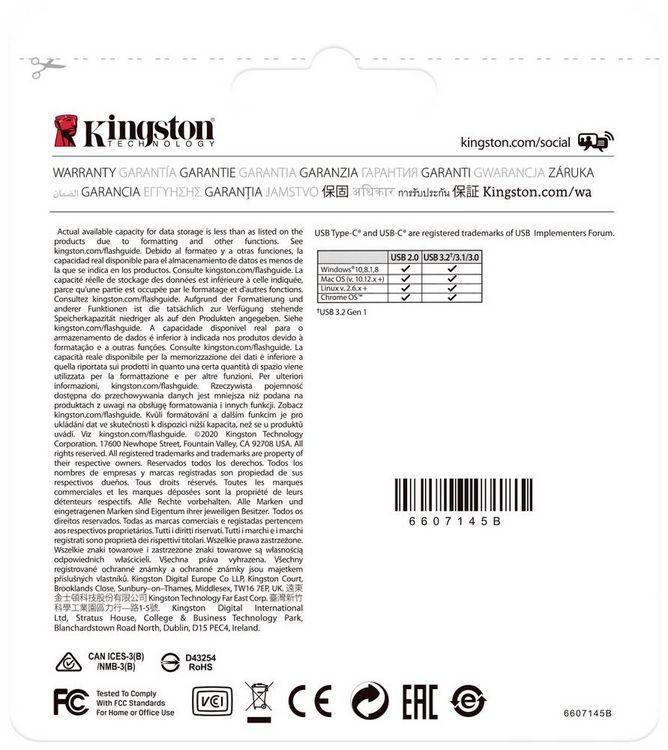 Produktbild: Kingston DataTraveler 70 USB-Stick Retail 128GB Schwarz DT70/128GB USB-C&reg;