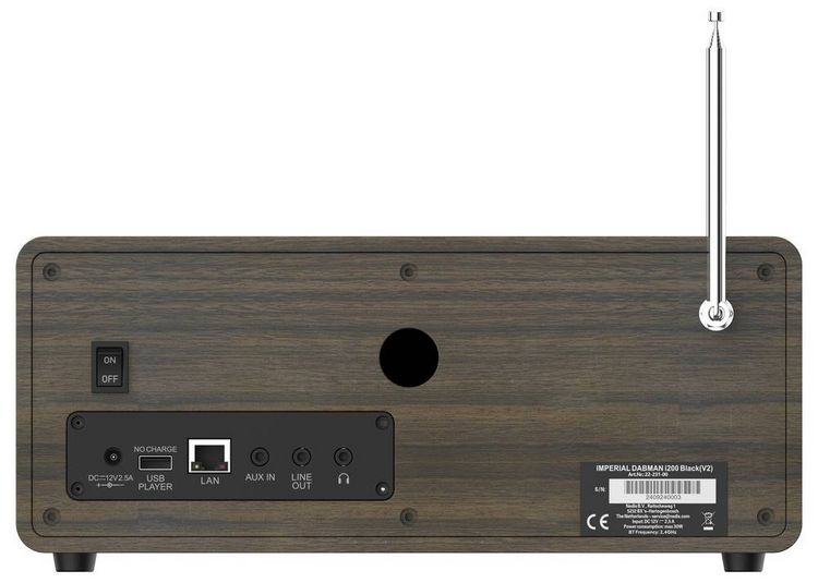Produktbild: Imperial DABMAN i200 V2 Internet Tischradio DAB+, UKW, Internet AUX, USB, DLNA, LAN, Internetradio Holz