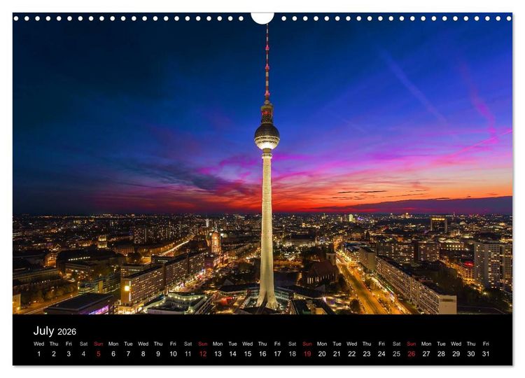 Produktbild: Sunsets of Berlin (Wall Calendar 2026 DIN A3 landscape), CALVENDO 12 Month Wall Calendar
