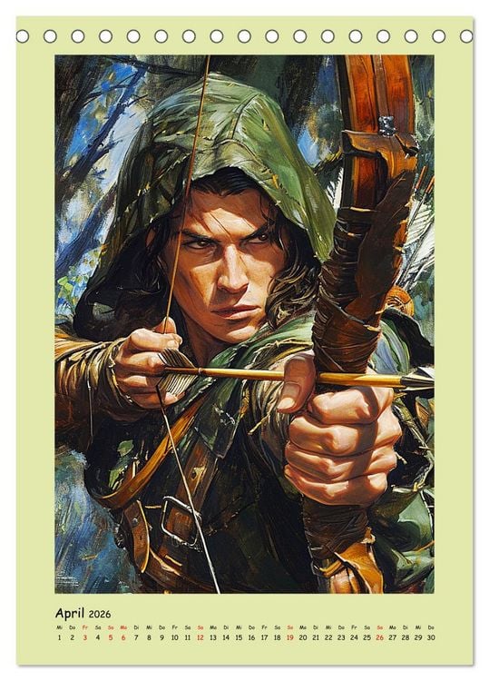 Produktbild: Druidenland. Keltische Fantasy-Figuren aus der Anderwelt (Tischkalender 2026 DIN A5 hoch), CALVENDO Monatskalender
