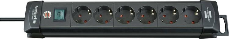 Produktbild: Brennenstuhl 1951160100 Steckdosenleiste mit Schalter 6fach Schwarz Schutzkontakt 1St.