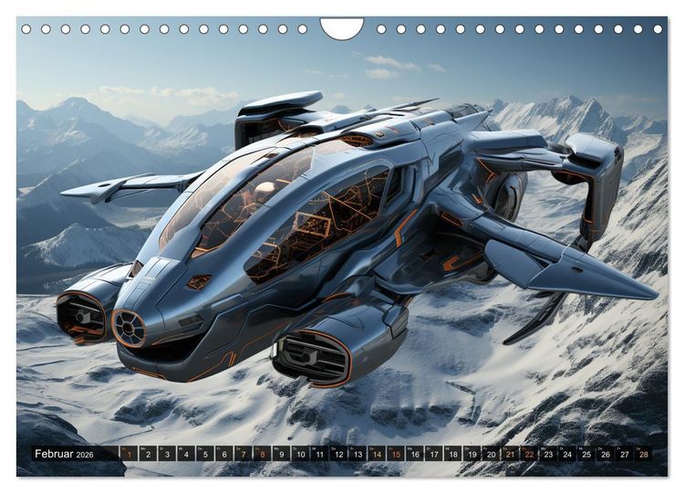 Produktbild: Futuristische Flieger (Wandkalender 2026 DIN A4 quer), CALVENDO Monatskalender