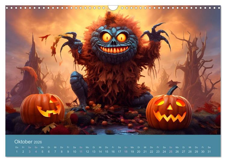 Produktbild: Monsterm&auml;&szlig;ig durchs Jahr (Wandkalender 2026 DIN A3 quer), CALVENDO Monatskalender