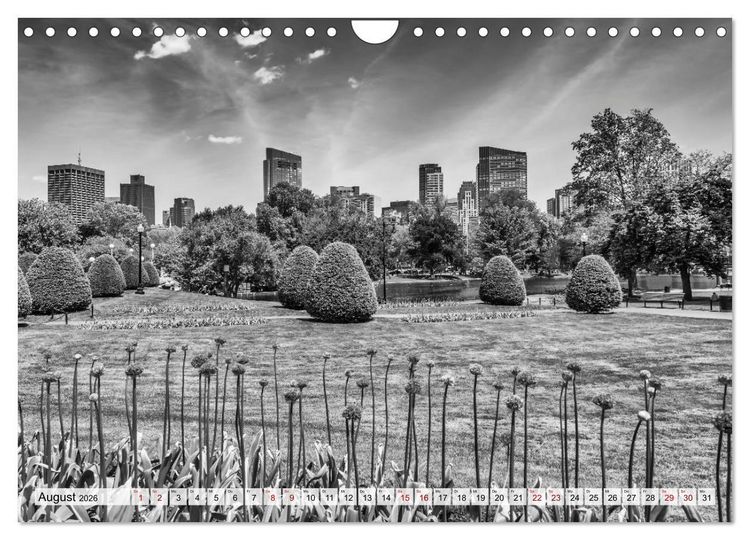 Produktbild: BOSTON Monochrome Stadtansichten (Wandkalender 2026 DIN A4 quer), CALVENDO Monatskalender