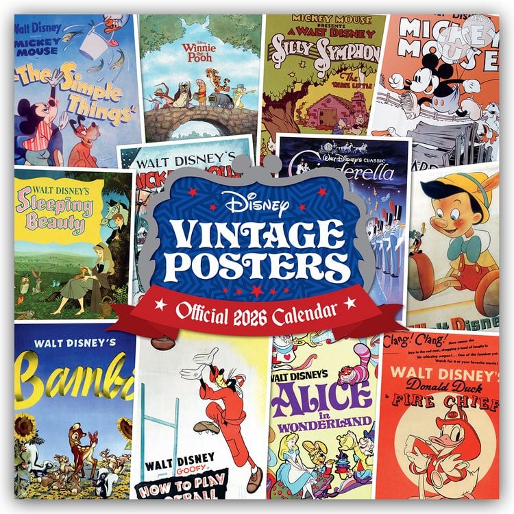 Produktbild: Disney Vintage Posters – Disney Filmplakate – Offizieller Kalender 2026 – Wandkalender