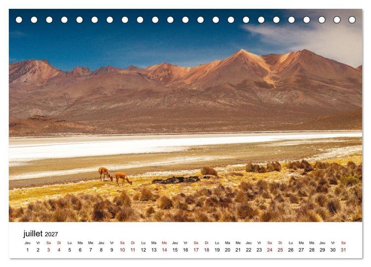 Produktbild: P&eacute;rou Les couleurs de la nature (Calendrier de bureau 2027 DIN A5 vertical), CALVENDO calendrier mensuel